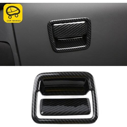 CarManGo Auto Car Decoration Storage Glove Box Handle Trim Cover Sticker Frame ABS Carbon Accessories for Cadillac XT4 2018-2021