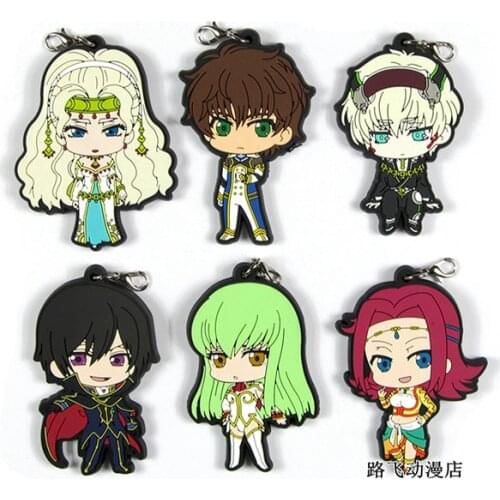 CODE GEASS Lelouch of the RE:surrection Original Japanese anime figure rubber mobile phone charms keychain strap
