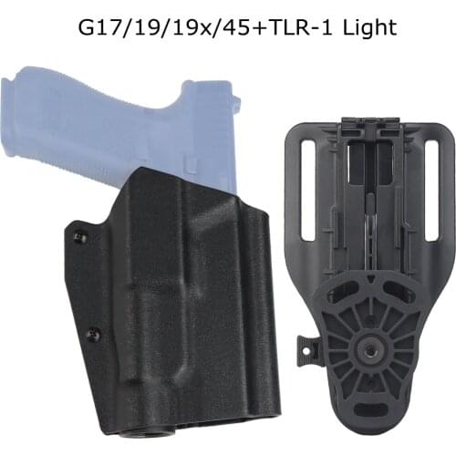 Glock 17 19 45 Kydex Gun Holster Tactical Hunting Belt Holster Airsoft Hunting Waist Quick Release Right Hand Gun Case for TLR-1