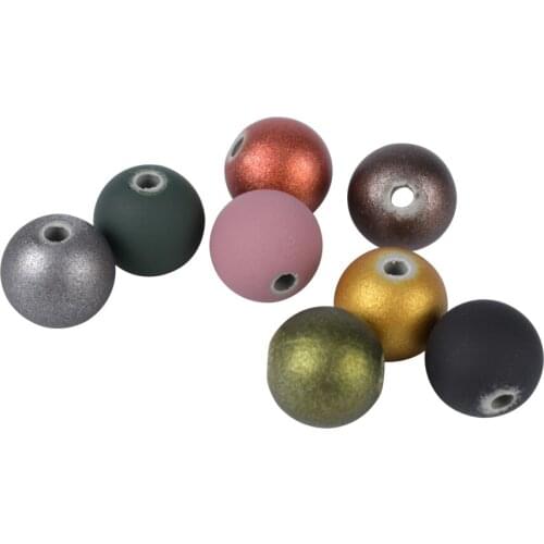 50Pcs/Lot 8mm CCB Matte Spacer Beads With Hole Frosted Seed Loose Beads For DIY Jewelry Making Finding Supplies