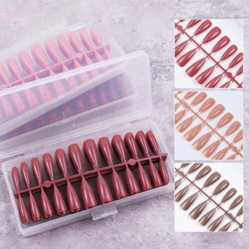 240Pcs Long Ballerina False Nails Tips Colorful Coffin Full Cover Fake Nails With Glue Nail Art Decor Manicure Extension