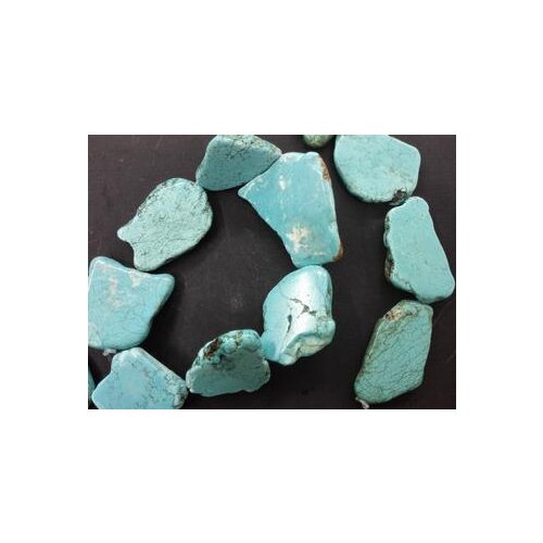 New Arriver Blue Stone Slice Stone Loose Beads DIY Gift 20X35MM One Strands Exaggerated Irregularity Stone