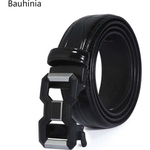 2021 Top Quality Belt Youth Mens Business Crocodile Pattern Automatic Buckle Genuine Luxury Leather Belts