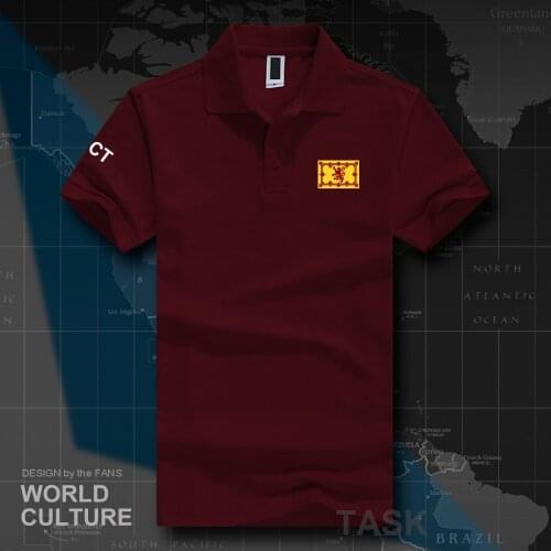 Scotland polo shirts men short sleeve white brands printed for country 2018 cotton nation emblem new fashion