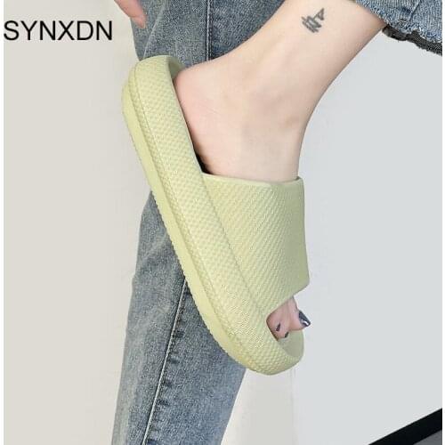 Summer Indoor Bathroom Women Slippers Comfortable Soft Anti-Slip Girl Slides Platform sandals Lady shoes Solid Female Footwear