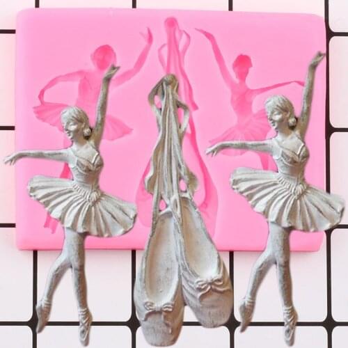 Ballet Shoes Dancing Girl Silicone Mold DIY Baby Birthday Cake Decorating Tool Cupcake Topper Fondant Mold Candy Chocolate Mould