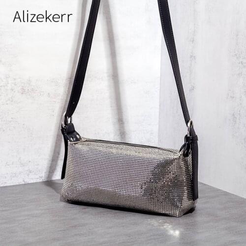 Baguette Underarm Sequined Shoulder Bag 2021 Luxury Designer Chic Handbag Ladies Top Quality Square Crossbody Bags Personality