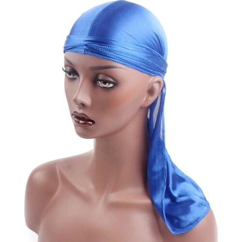 High Quality Silky Durag Long Tail and Wide Straps 360.540.720 Waves for Men DU-RAG