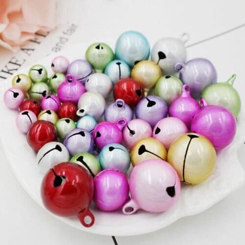Colorful Copper Round Jingle Bell Good Lucky Pet Cat Dog Charm Festival Pendant Bracelet Accessories Jewelry Craft Findings