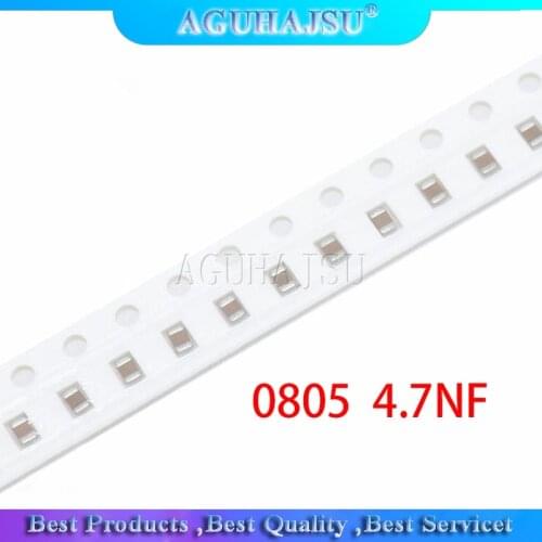 100pcs 4.7NF X7R Error 10% 50V 0805 472 SMD Thick Film Chip Multilayer Ceramic Capacitor
