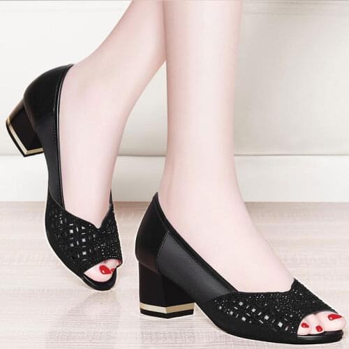 2019Drop Shipping White Mesh Breathable Summer Sandal Shoes for Women 2019 New Arrival Thick Heels Sandals Platform Casual Shoes
