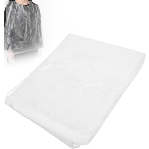 50pcs Disposable Haircut Salon Shawl Hairdressing Dyeing Barbers Haircut Hairdressing Aprons Plastic Cape Barber Necessaries