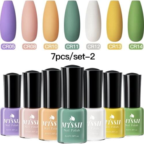 8ml Matte Nail Polish Set Sping Color Series Semi Permanent Do Not Need Cure Nail Art Hybrid Nail Art Polish Solid Color Polish