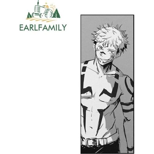 EARLFAMILY 13cm x 5.3cm for Jujutsu Kaisen Ryomen Sukuna Car Stickers Scratch-proof Window Vinyl Decal Decoration for VAN SUV