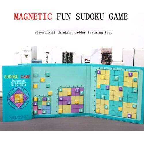 Childrens digital game chess nine-square lattice Sudoku puzzle magnetically filled digital wooden puzzle childrens toys