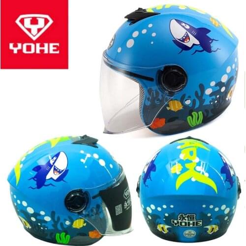 YOHE childrens helmet cute cartoon kids boys girls four seasons half face motorcycle helmets electric bicycle helmet of ABS