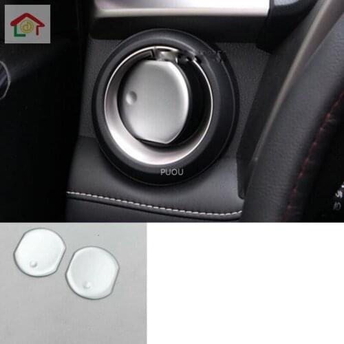 For Toyota RAV4 2016 2017 2018 ABS chrome front Air conditioning Outlet Vent switch styling garnish cover frame lamp trim 2pcs