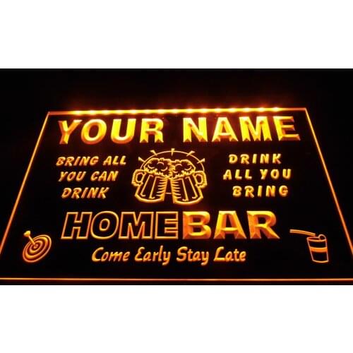 DZ057- Name Personalized Custom Family Home Brew Mug Cheers Bar Beer Neon Sign hang sign home decor crafts