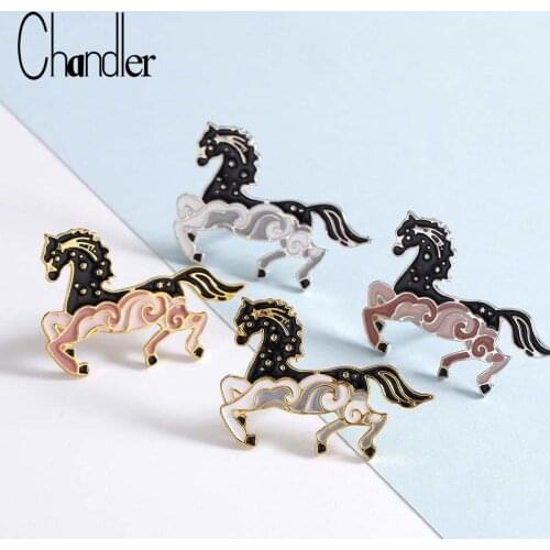 Chandler Horse Enamel Pins Badges Brooches Denim Shirt Lapel Pin Punk Cool Jewelry Gift
