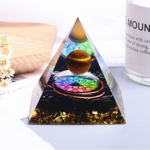 Energy Generator Orgone Pyramid Mold Crystal Meditation Yoga Spiritual Healing Stone Geomancy Home Office Desk Decoration Gift