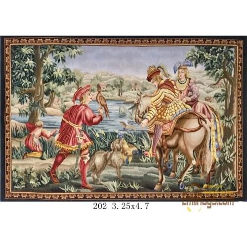 Tapestry forest Rectangular Shape Wall Flower Celestial Aubusson Wool Aesthetic Wool european tapestry