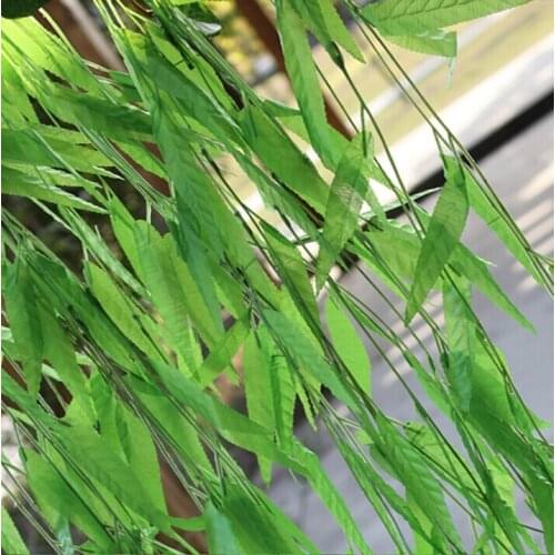 150pcs 1.8M artificial salix leaf artificial flowers vine diy home garden supermarket decoration vine plant