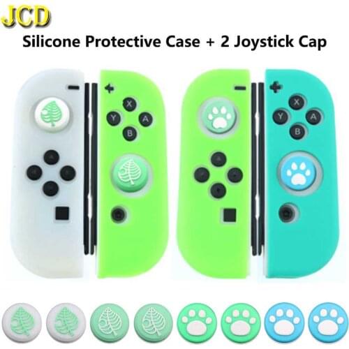 JCD Silicone Protective Case Animal Crossing Analog Thumb Stick Grip for Nintend Switch Lite Joy Con Controller Joystick Cap