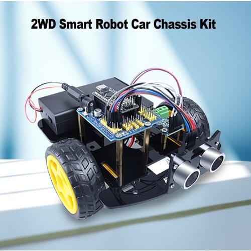 2WD Smart Robot Car Chassis Kit for ZY Type-C NANO development board with cable for Arduino with Ultrasonic Module