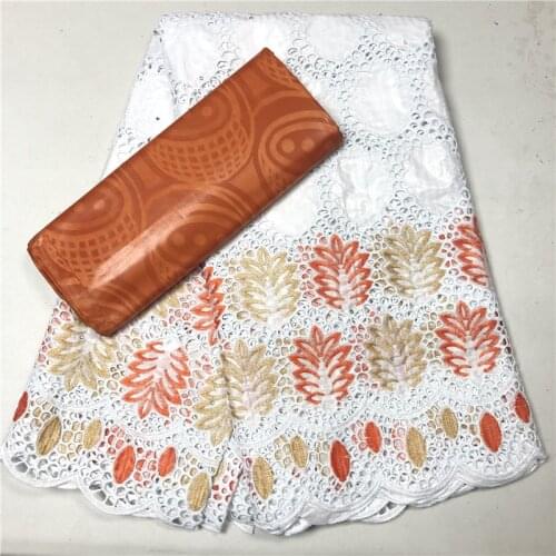 2021 hot selling New arrival african embroidery Bazin riche fabric with pure color ghalila bazin matching 2.5yards+2.5yards/set