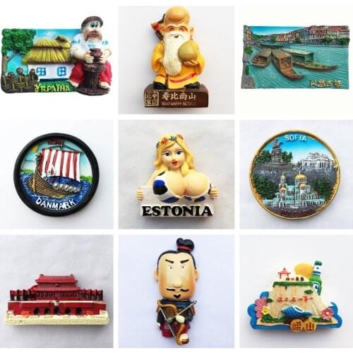 Fridge Magnet World Tourism Souvenir China Portugal Russia Nepal Ukraine Singapore Decorative Refrigerator Country Travel Crafts