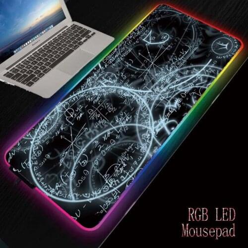 Mairuige DIY Mathematics Gaming RGB Large Gamer Mousepad USB LED Lighting Backlit Rainbow Computer Mat Rubber Keyboard Desk Pad
