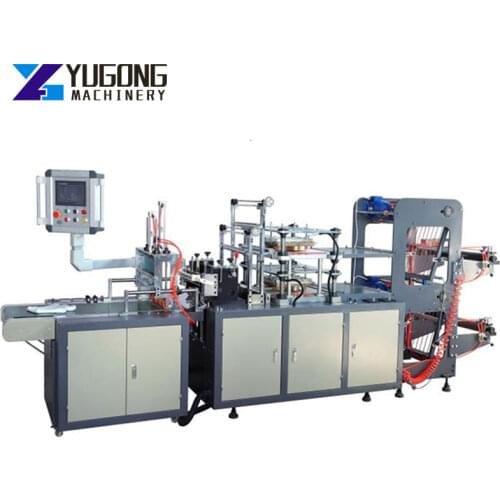 Two Lines Disposable Glove Making Machine Pe Plastic Film Gloves Making Machine Fully Automatic Pe Gloves Machine High Speed