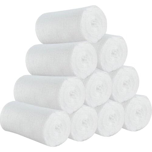 10pcs/pack Health Care Wound Dressing Knee Mesh Breathable Emergency Accessory Disposable Bandage Roll Medical Gauze First Aid