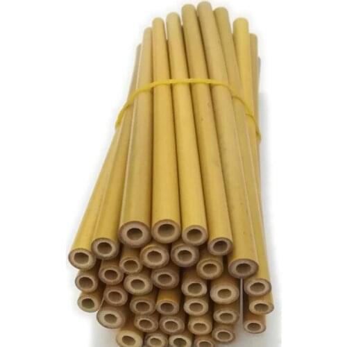 Reusable Yellow Color Bamboo Straws Eco Friendly Bamboo Drinking Straw Handcrafted Natural Drinking Straws 15cm/19cm/20cm/23cm