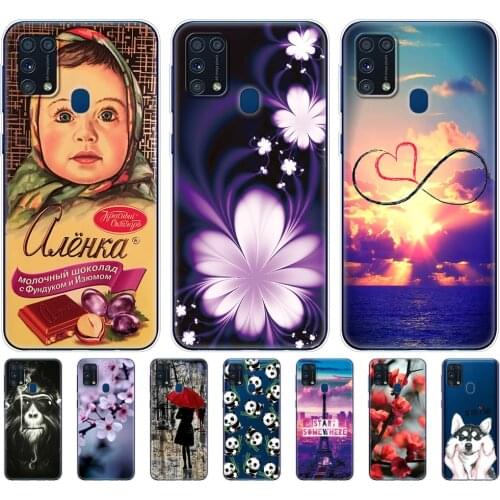 For Samsung M31 Case cover 6.4" Soft Silicone coque For Samsung Galaxy M31 M 31 SM-M315FZBVSER m315 Bumper Funda Painted Shells