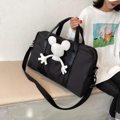 Disney new travel female bag Yoga gym bag Nylon waterproof large-capacity handbag Cartoon Mickey shoulder messenger bag