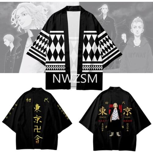 New Tokyo Revengers T-shirt Sano Manjirou Ken Ryuguji Haori Anime t shirt Polyester Summer Short-sleeve Tees tops