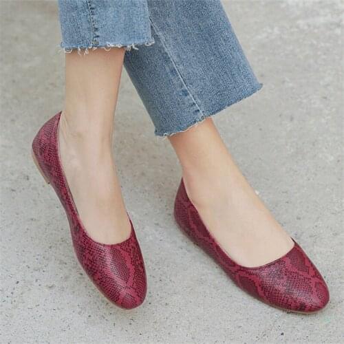 New Flat Shoes Women casual Slip on Shoes Shallow Square Toe Loafer Ballet Flats Shoes High Quality Big Size 32-43