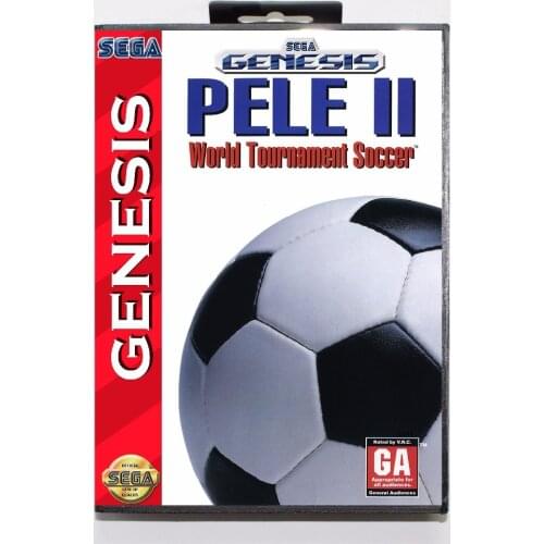 New Arrival Pele 2 Game Cartridge 16 bit MD Game Card With Retail Box For Sega Mega Drive For Genesis