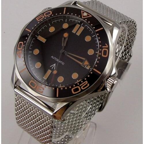 New Arrival Mechanical Men Watch Sapphire Glass Date NH35 21 Jewel MIYOTA 8215 Mental Band Rotating Bezel