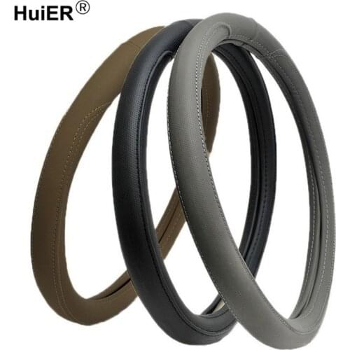 HuiER Car Steering Wheel Cover High Quality Soft PU Leather Anti-Slip For 38CM Auto Car Steering-Wheel Protector Free Shipping