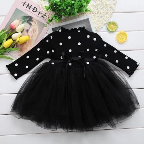 Long Sleeve Baby Girl Dress Newborn Polka Dot Princess Infant Baby Girl Clothes Tutu Ball Gown Party Dresses Winter Kids Clothes