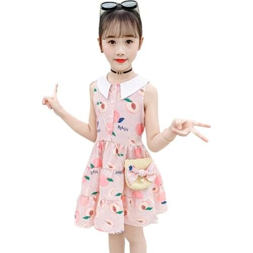 Girl Dresses Floral Pattern Girl Party Dress Patchwork Kids Dress Summer Clothes For Girls 6 8 10 12 14