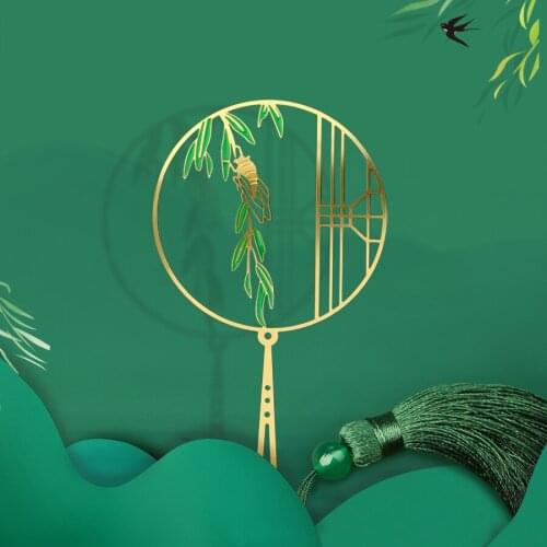 Chinese Style Hollow Bookmark Tassel Pendant Book Clip Metal Pagination Mark Student Gift Stationery School Office Supplies