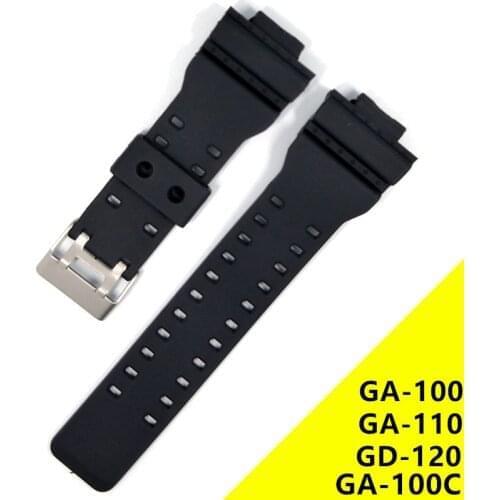Soft Silicone Strap For Casio G shock GA-100 GA-110 GA120 Sport Watch Band Bracelet for GD100 GD110 GD-120 GW-8900 GLS-100 Belt
