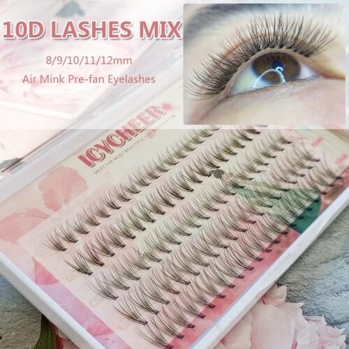 Mix Lenght In One Tray Individual eyelashes 0.07C thick cluster eyelash extension,3D lashes natural false eyelashes wholesale