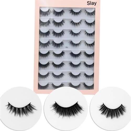 16 Pairs 3D Soft Natural Faux Mink Eyelashes Handmade Wispy Fluffy Long Full Strip Lashes Eye Makeup Extension Tools