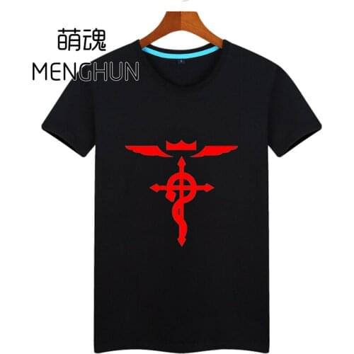 Retro anime Fullmetal Alchemist Edward t shirt anime edward emblem t shirts ac825