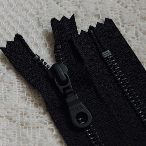 20 Pcs/lot 5# 15 To 50cm Vintage YKK Metal Zipper All Black Close End for Leather Boots Handbag Jacket Sewing Accessories