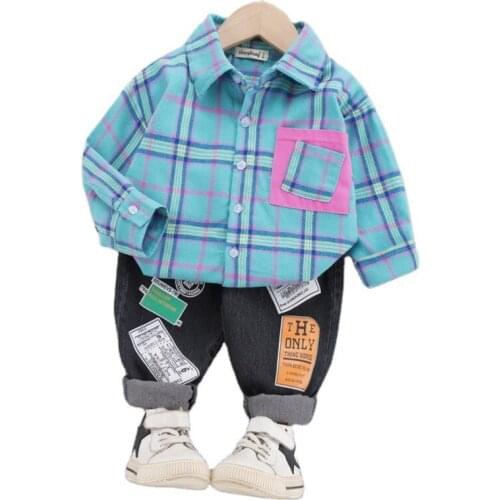 New Spring Autumn Baby Boys Clothes Fashion Children Cotton Shirt Jeans 2Pcs/sets Toddler Casual Clothing Infant Kids Tracksuits